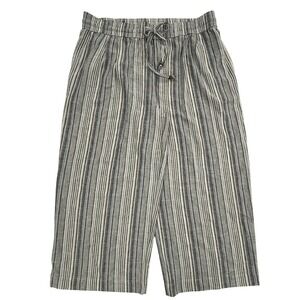 Land 'n Sea Women's Striped Cropped Pants Linen Blend Size XL 317